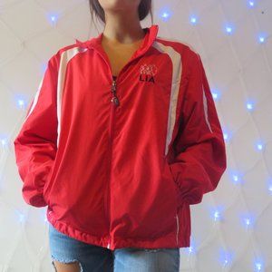 Red windbreaker